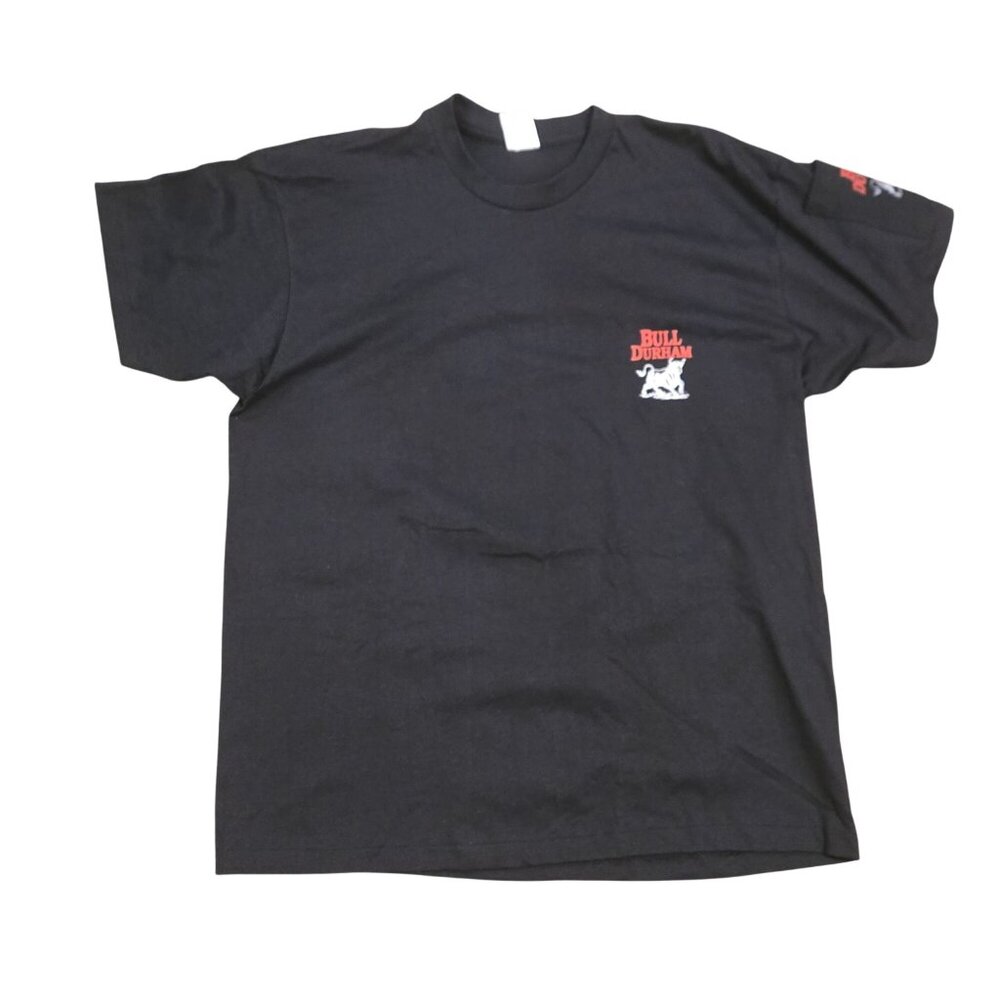 Vintage Bull Durham Mens XL T Shirt Black Cigarette Pocket Sleeve Single Stitch